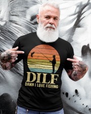 Dilf Damn I Love Fishing Sunset Funny Fisherman Dad Papa Men Classic T-Shirt apparel-classic-tshirt-lifestyle-front-267