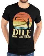 Dilf Damn I Love Fishing Sunset Funny Fisherman Dad Papa Men Classic T-Shirt custom-t-shirts-classic-lifestyle-front-196
