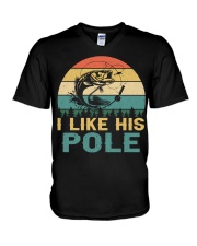 I Like Her Bobbers Fishing Matching Couples I Like His Pole V-Neck T-Shirt tile