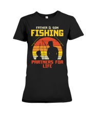 Father Son Fishing Partners For Life Retro Matching Dad Gift Premium Fit Ladies Tee tile