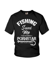 Fishing Reel Pike Fishing Saved Me From Becoming A Pornstar Youth T-Shirt tile