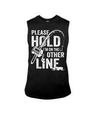 Please Hold Im On The Other Line Fishing Fisherman Sleeveless Tee tile