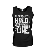 Please Hold Im On The Other Line Fishing Fisherman Unisex Tank tile