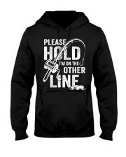 Please Hold Im On The Other Line Fishing Fisherman Hooded Sweatshirt tile