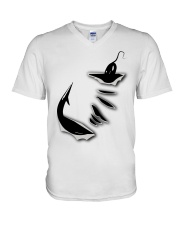 Fishing Hook Inside Me V-Neck T-Shirt tile
