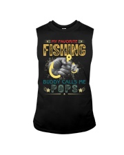 Mens Mens My Favorite Fishing Buddy Calls Me Pops Fathers Day Sleeveless Tee tile