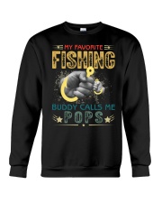 Mens Mens My Favorite Fishing Buddy Calls Me Pops Fathers Day Crewneck Sweatshirt tile