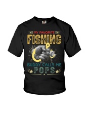 Mens Mens My Favorite Fishing Buddy Calls Me Pops Fathers Day Youth T-Shirt tile