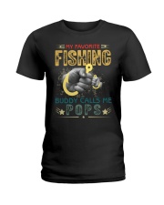 Mens Mens My Favorite Fishing Buddy Calls Me Pops Fathers Day Ladies T-Shirt tile