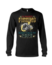 Mens Mens My Favorite Fishing Buddy Calls Me Pops Fathers Day Long Sleeve Tee tile