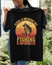 School Is Important But Fishing Is Importanter Classic T-Shirt apparel-classic-tshirt-lifestyle-front-130