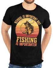 School Is Important But Fishing Is Importanter Classic T-Shirt custom-t-shirts-classic-lifestyle-front-196