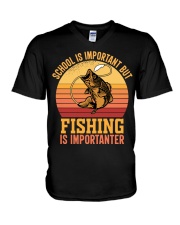 School Is Important But Fishing Is Importanter V-Neck T-Shirt tile