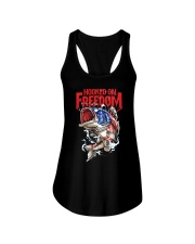 Hooked On Freedom Fishing American Flag Ladies Flowy Tank tile