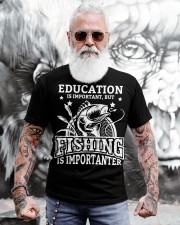Education Is Important But Fishing Is Importanter Gif Classic T-Shirt apparel-classic-tshirt-lifestyle-front-268