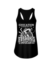 Education Is Important But Fishing Is Importanter Gif Ladies Flowy Tank tile