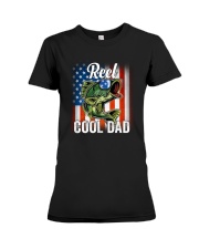 Reel Cool Dad Fishing American Premium Fit Ladies Tee tile