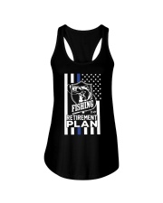 Thin Blue Line Fishing Is My Retirement Plan Shirt Police Ladies Flowy Tank tile