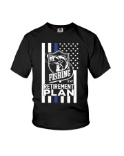 Thin Blue Line Fishing Is My Retirement Plan Shirt Police Youth T-Shirt tile