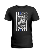 Thin Blue Line Fishing Is My Retirement Plan Shirt Police Ladies T-Shirt tile