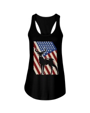 Us Flag Deer Hunting Gift Ladies Flowy Tank tile