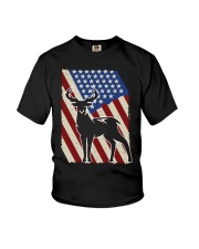 Us Flag Deer Hunting Gift Youth T-Shirt tile