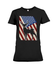 Us Flag Deer Hunting Gift Premium Fit Ladies Tee tile