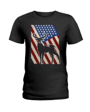 Us Flag Deer Hunting Gift Ladies T-Shirt tile