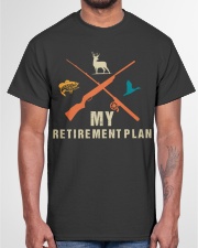 Mens Fishing Hunting Retirement Plan Vintage Retired Hunter Shirt Classic T-Shirt garment-tshirt-unisex-front-03