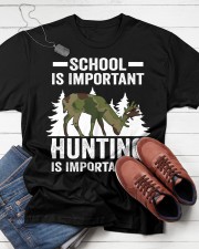 School Is Important Hunting Is Importanter Hunter Classic T-Shirt apparel-classic-tshirt-lifestyle-front-216