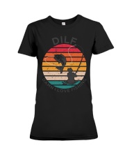 Dilf Damn I Love Fishing Angler Pun Funny Fishing Premium Fit Ladies Tee tile