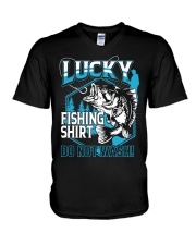 Lucky Fishing Shirt V-Neck T-Shirt tile