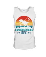 Mens Vintage Fishing Grandpasaurus Dinosaur Rex Grandpa Saurus Unisex Tank tile