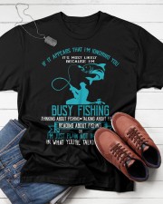 Busy Thinking Talking Reading About Fishing Funny Gift Classic T-Shirt apparel-classic-tshirt-lifestyle-front-216