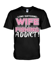 Fishing Addict Tshirt For Women V-Neck T-Shirt tile