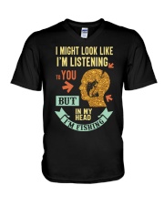 I Might Look Like Im Listening To You V-Neck T-Shirt tile