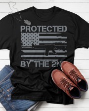 Protected By The 2Nd Amendment Pro Gun Usa Flag Classic T-Shirt apparel-classic-tshirt-lifestyle-front-216