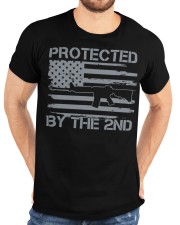 Protected By The 2Nd Amendment Pro Gun Usa Flag Classic T-Shirt custom-t-shirts-classic-lifestyle-front-196