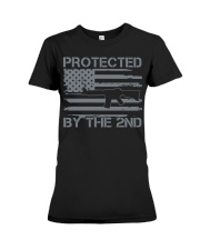 Protected By The 2Nd Amendment Pro Gun Usa Flag Premium Fit Ladies Tee tile