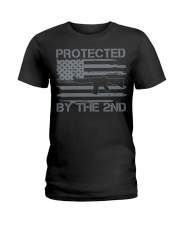 Protected By The 2Nd Amendment Pro Gun Usa Flag Ladies T-Shirt tile