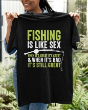Fishing Is Like Sex Funny Dad Joke Gift For Fisherman Classic T-Shirt apparel-classic-tshirt-lifestyle-front-130