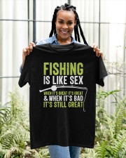 Fishing Is Like Sex Funny Dad Joke Gift For Fisherman Classic T-Shirt apparel-classic-tshirt-lifestyle-front-131