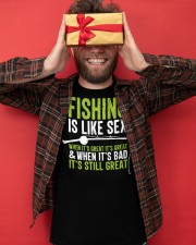 Fishing Is Like Sex Funny Dad Joke Gift For Fisherman Classic T-Shirt apparel-classic-tshirt-lifestyle-front-80