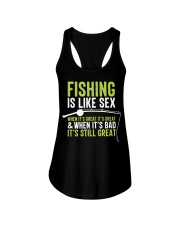 Fishing Is Like Sex Funny Dad Joke Gift For Fisherman Ladies Flowy Tank tile
