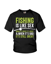 Fishing Is Like Sex Funny Dad Joke Gift For Fisherman Youth T-Shirt tile