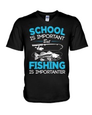 Kids Fishing Shirt Youth Boys Fish Lover Teen Boys Fishing V-Neck T-Shirt tile