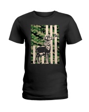 Funny Camouflage American Deer Ladies T-Shirt tile