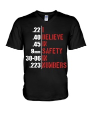 I Believe In Safety In Numbers Humor Bullet Gun Lovers V-Neck T-Shirt tile