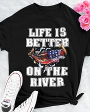 Life Is Better On The River Bass Fish Fishing Gift Classic T-Shirt apparel-classic-tshirt-lifestyle-front-192