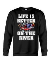 Life Is Better On The River Bass Fish Fishing Gift Crewneck Sweatshirt tile